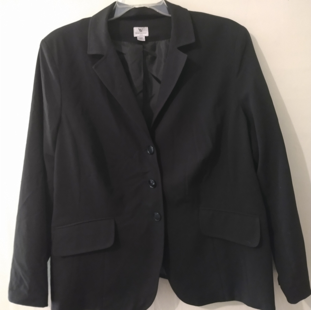 Women's Plus Size Suit Jacket, black, 24W